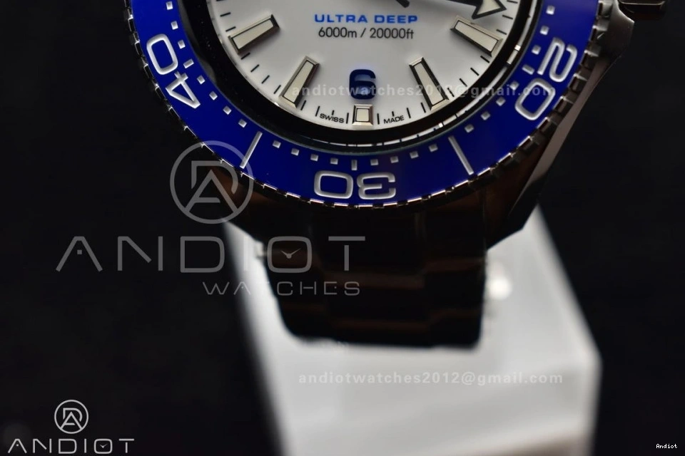 6000M A2824 Bezel on Best Bracelet Deep Ultra White SS Edition Dial Ceramic Seamaster Blue 1:1 TF SS 0213